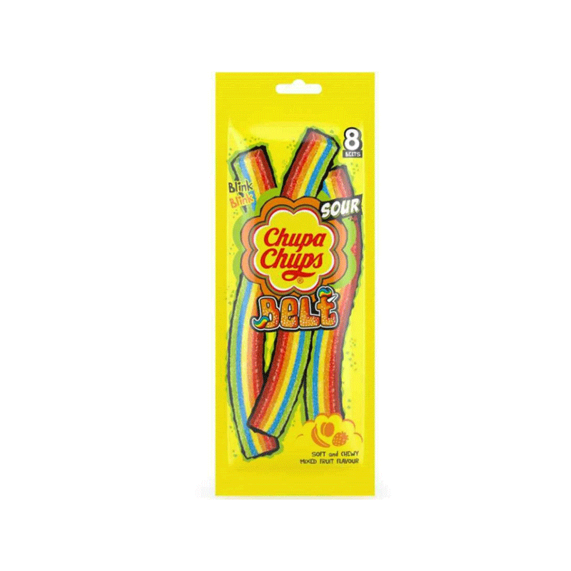 CHUPA CHUP SOUR BELT GUM 8'S 57GM